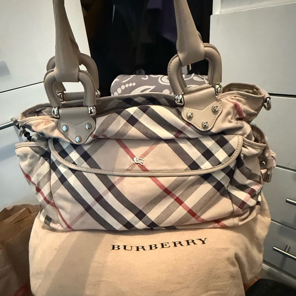 Burberry Classic Beige and Black Check Baby Bag - Picture 1 of 4